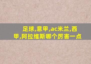 足球,意甲,ac米兰,西甲,阿拉维斯哪个厉害一点