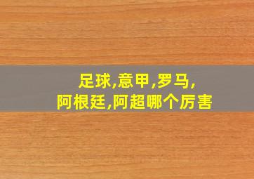 足球,意甲,罗马,阿根廷,阿超哪个厉害