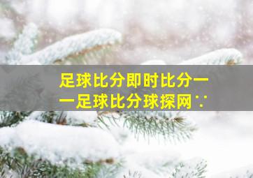 足球比分即时比分一一足球比分球探网∵