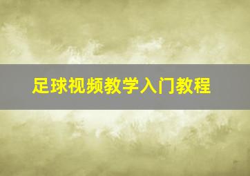 足球视频教学入门教程