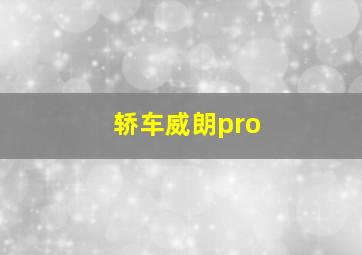 轿车威朗pro