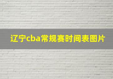 辽宁cba常规赛时间表图片