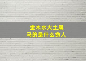 金木水火土属马的是什么命人