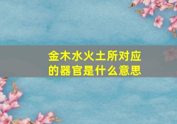 金木水火土所对应的器官是什么意思