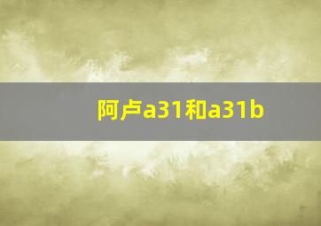 阿卢a31和a31b