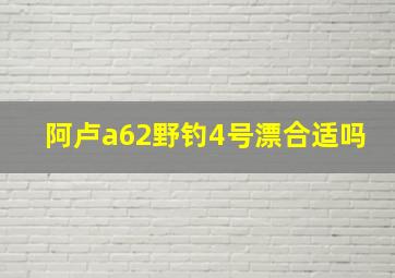 阿卢a62野钓4号漂合适吗