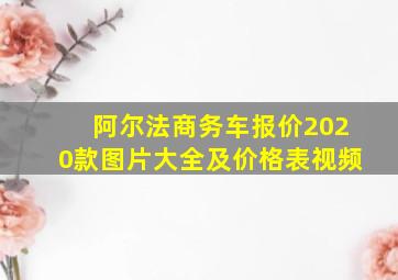 阿尔法商务车报价2020款图片大全及价格表视频