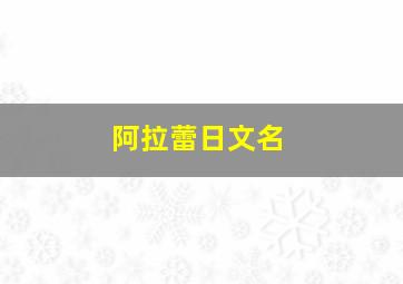 阿拉蕾日文名