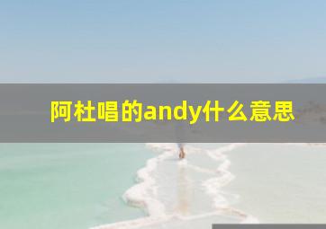 阿杜唱的andy什么意思