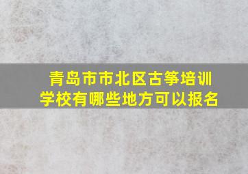 青岛市市北区古筝培训学校有哪些地方可以报名