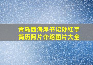 青岛西海岸书记孙红宇简历照片介绍图片大全