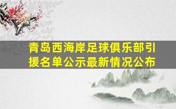 青岛西海岸足球俱乐部引援名单公示最新情况公布