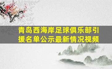 青岛西海岸足球俱乐部引援名单公示最新情况视频