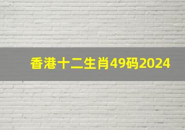 香港十二生肖49码2024