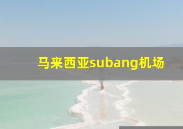 马来西亚subang机场