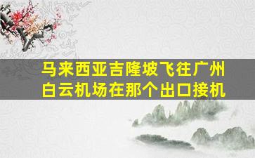 马来西亚吉隆坡飞往广州白云机场在那个出口接机