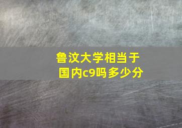 鲁汶大学相当于国内c9吗多少分